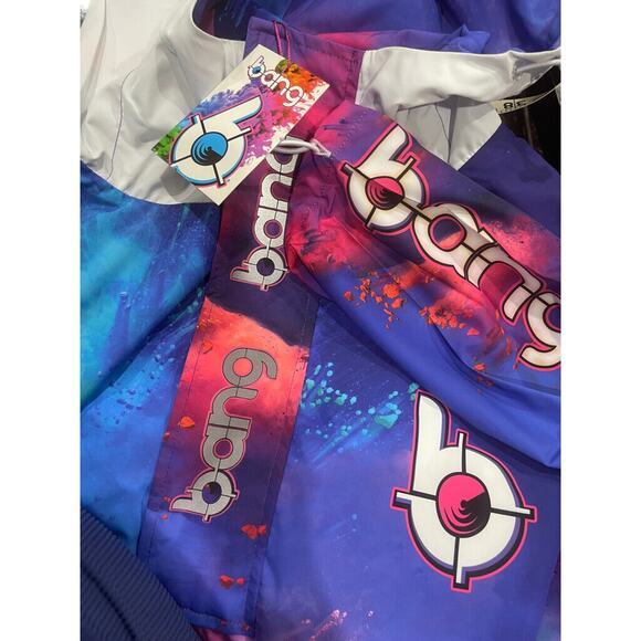 BANG ENERGY TIE DYE WINTER BREAKER RAIN COAT HOODED SZ M/L VERSATILE AESTHETIC - Picture 14 of 16